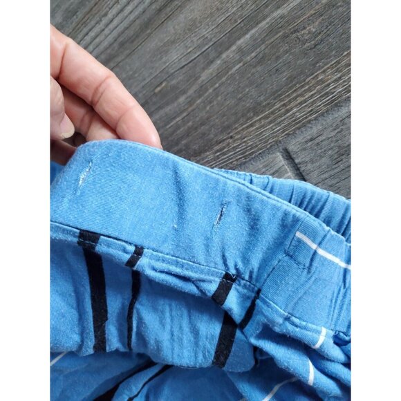 Soma Blue Striped Pajama Set Cami Top XL Capri Bottom Sz L W/out Drawstring - Picture 3 of 5